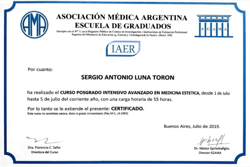 Curso Posgrado Intensivo Avanzado en Medicina Estética